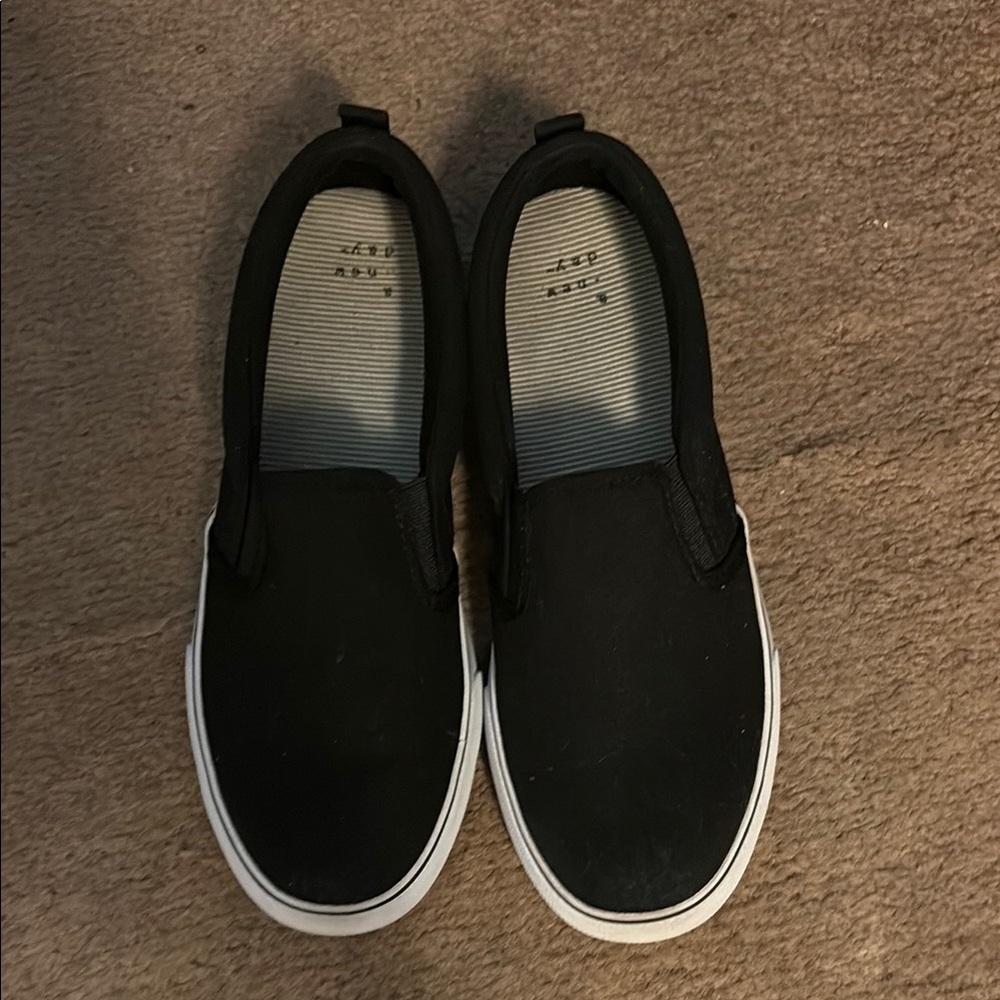 A New Day Black Slip-On Sneakers with Elastic Panels